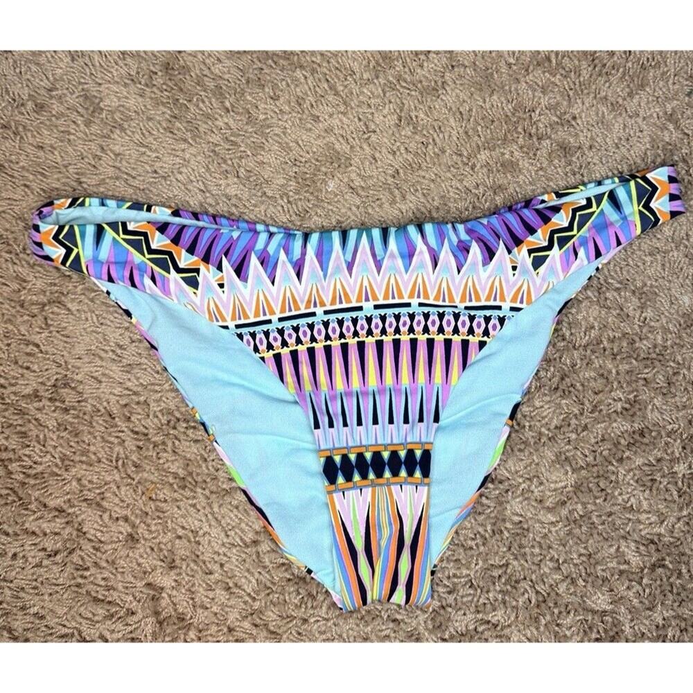 Bar III Women's Swimsuit Bikini Bottom Size Large Aztec Boho Hipster Swim NWT